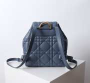 Uubags | Medium Dior Caro Backpack Blue Macrocannage Lambskin 23x26.7x12.5cm - 4