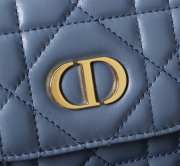 Uubags | Medium Dior Caro Backpack Blue Macrocannage Lambskin 23x26.7x12.5cm - 2