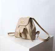 Uubags | Small Dior Caro Backpack Beige Macrocannage Lambskin 19.5x18.5x8.5cm - 6