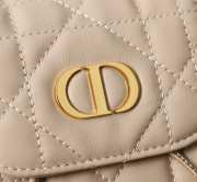 Uubags | Small Dior Caro Backpack Beige Macrocannage Lambskin 19.5x18.5x8.5cm - 4