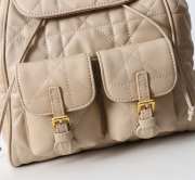 Uubags | Medium Dior Caro Backpack Beige Macrocannage Lambskin 23x26.7x12.5cm - 3