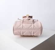 Uubags | Small Dior Caro Backpack Pink Macrocannage Lambskin 19.5x18.5x8.5cm - 5