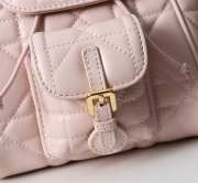 Uubags | Small Dior Caro Backpack Pink Macrocannage Lambskin 19.5x18.5x8.5cm - 3