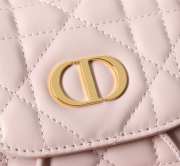 Uubags | Small Dior Caro Backpack Pink Macrocannage Lambskin 19.5x18.5x8.5cm - 2