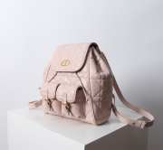 Uubags | Medium Dior Caro Backpack Pink Macrocannage Lambskin 23x26.7x12.5cm - 6