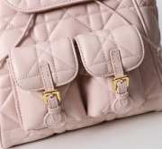 Uubags | Medium Dior Caro Backpack Pink Macrocannage Lambskin 23x26.7x12.5cm - 3