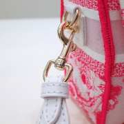 Uubags | Diorcamp small bag pink and white Mizza embroidery 23x15x8cm - 5