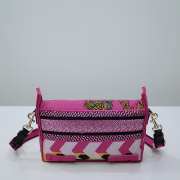 Uubags | Diorcamp small bag purple and white Mizza embroidery 23x15x8cm - 5