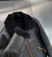 Uubags | Louis Vuitton Shearling Embroidered Leather Jacket In Black  - 6