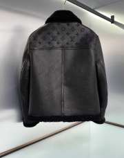 Uubags | Louis Vuitton Shearling Embroidered Leather Jacket In Black  - 5