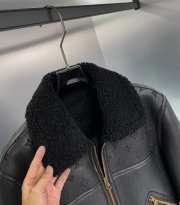 Uubags | Louis Vuitton Shearling Embroidered Leather Jacket In Black  - 4