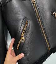 Uubags | Louis Vuitton Shearling Embroidered Leather Jacket In Black  - 2