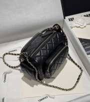 Uubags | Chanel Small Camera Case Sheepskin Black Bag 13x23x15cm  - 2