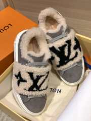 Uubags | Louis Vuitton Time out Monogram Lamb Fur Sneaker In Grey - 1