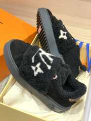 Uubags | Louis Vuitton Time out Monogram Lamb Fur Sneaker In Black  - 4