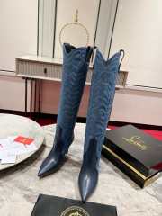 Uubags | Christian Louboutin Santia Botta 8.5cm Boots - Nappa leather and denim  - 3