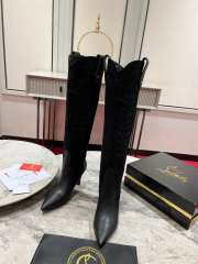 Uubags | Christian Louboutin Santia Botta 8.5cm Boots - Calf leather and veau velours - Black  - 5