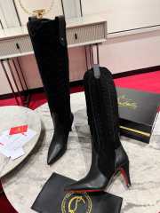 Uubags | Christian Louboutin Santia Botta 8.5cm Boots - Calf leather and veau velours - Black  - 4