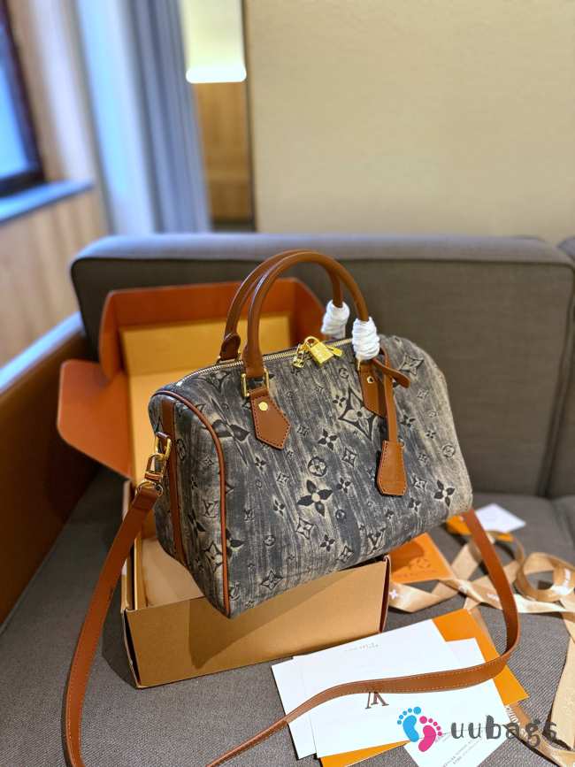 Uubags | Louis Vuitton Speedy Bag Denim 25x19x15cm - 1