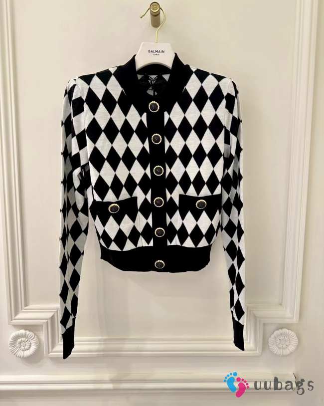 Uubags | Balmain Diamond Shaped Buttoned Cardigan - 1