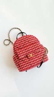 Uubags | Chanel Backpack in Red Tweed 28x26x11cm - 6