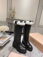 Uubags | Miu Miu Fumé leather boots in black 5.5cm - 1