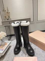 Uubags | Miu Miu Fumé leather boots in black 5.5cm - 3