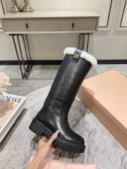 Uubags | Miu Miu Fumé leather boots in black 5.5cm - 6