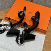 Uubags | Hermes Ivresse 65 high heel sandal in black calfskin 6.5cm - 4