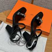 Uubags | Hermes Ivresse 65 high heel sandal in black calfskin 6.5cm - 5