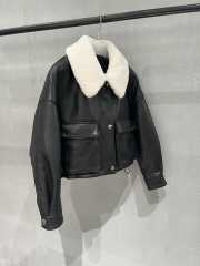 Uubags | Prada triangle logo lambskin leather jacket  - 3