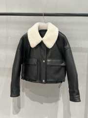 Uubags | Prada triangle logo lambskin leather jacket  - 4