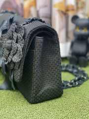 Uubags | Chanel 22C black camellia flap bag 25cm - 5