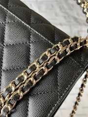 Uubags | Chanel Mini Clutch with Chain Grained Shiny Calfskin Bag - Black 15x6x10cm - 5