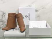 Uubags | Givenchy Shark Lock Ankle Boots In Brown Leather 9cm - 5