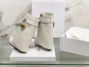 Uubags | Givenchy Shark Lock Ankle Boots In White Leather 9cm - 3