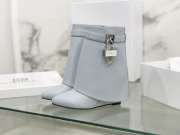 Uubags | Givenchy Shark Lock Ankle Boots In Blue Leather 9cm - 1