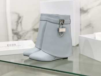 Uubags | Givenchy Shark Lock Ankle Boots In Blue Leather 9cm