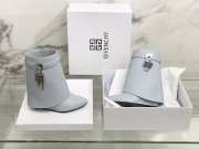 Uubags | Givenchy Shark Lock Ankle Boots In Blue Leather 9cm - 4