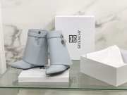 Uubags | Givenchy Shark Lock Ankle Boots In Blue Leather 9cm - 3