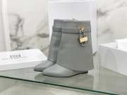 Uubags | Givenchy Shark Lock Ankle Boots In Grey Leather 9cm - 1