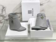 Uubags | Givenchy Shark Lock Ankle Boots In Grey Leather 9cm - 3