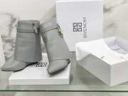 Uubags | Givenchy Shark Lock Ankle Boots In Grey Leather 9cm - 4