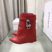 Uubags | Givenchy Shark Lock Ankle Boots In Red Leather 9cm - 1