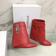 Uubags | Givenchy Shark Lock Ankle Boots In Red Leather 9cm - 4