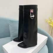 Uubags | Givenchy Shark Lock Slip-on high boots in black smooth calfskin leather 9cm - 1