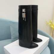 Uubags | Givenchy Shark Lock Slip-on high boots in black smooth calfskin leather 9cm - 5