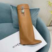 Uubags | Givenchy Shark Lock Slip-on high boots in brown smooth calfskin leather 9cm - 2