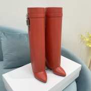 Uubags | Givenchy Shark Lock Slip-on high boots in red smooth calfskin leather 9cm - 5