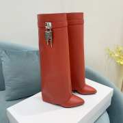 Uubags | Givenchy Shark Lock Slip-on high boots in red smooth calfskin leather 9cm - 4